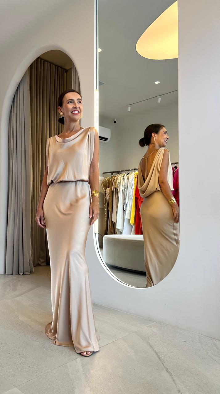 Vestido Ava Champanhe