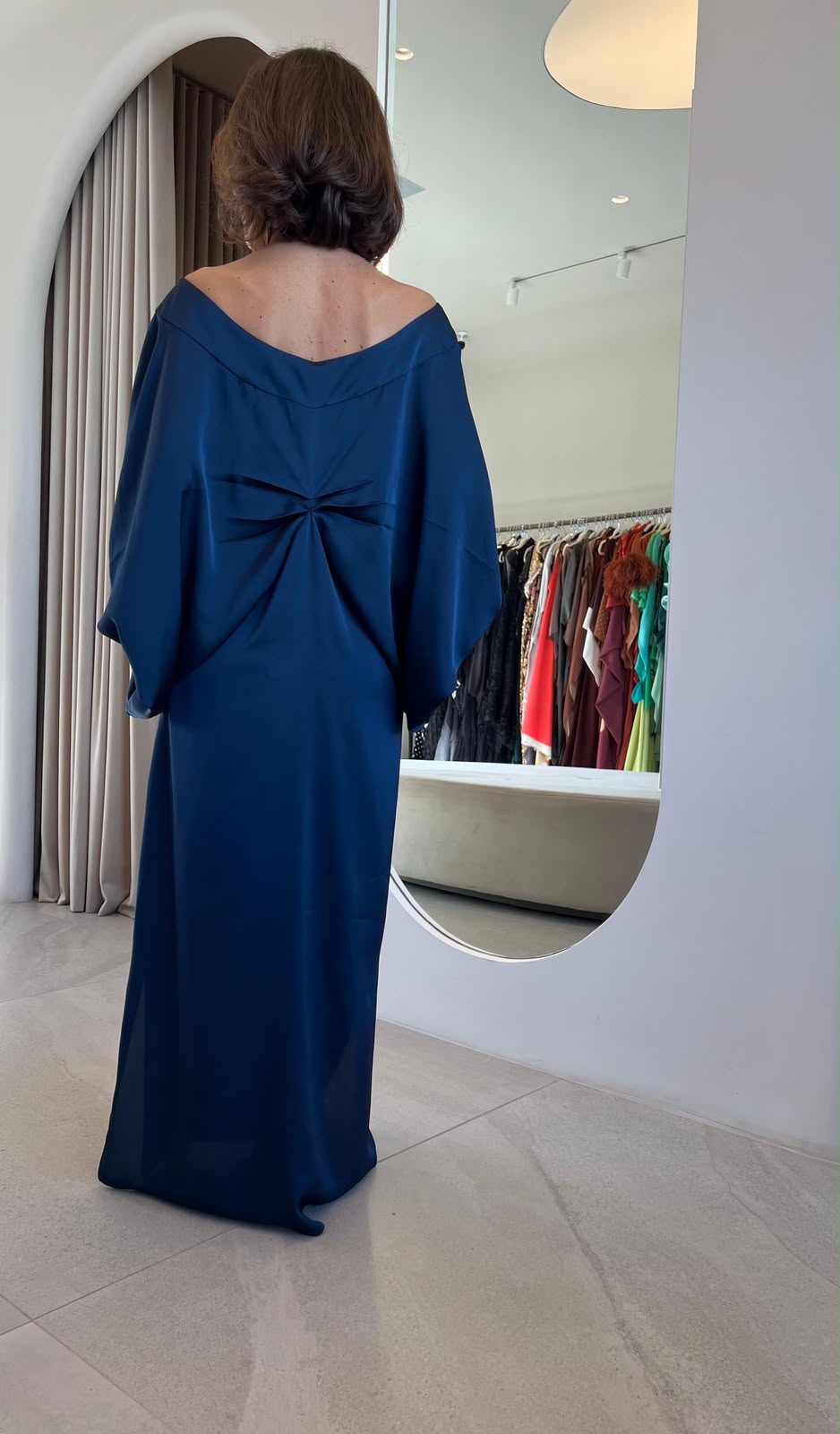 Kaftan Bufante Ombro a Ombro com Drapeado
