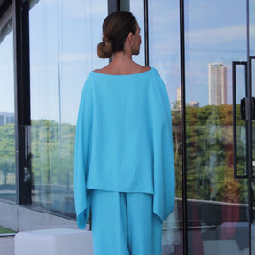 Blusa Ampla Linho Turquesa