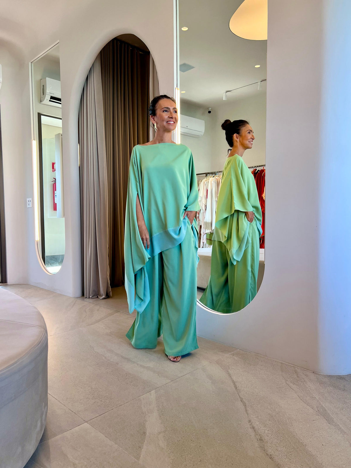 Conjunto Celeste Verde