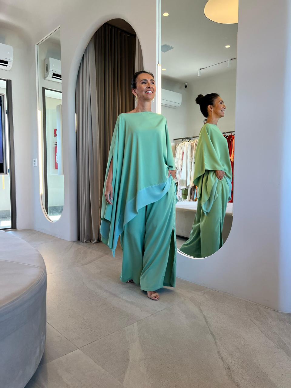 Conjunto Celeste Verde