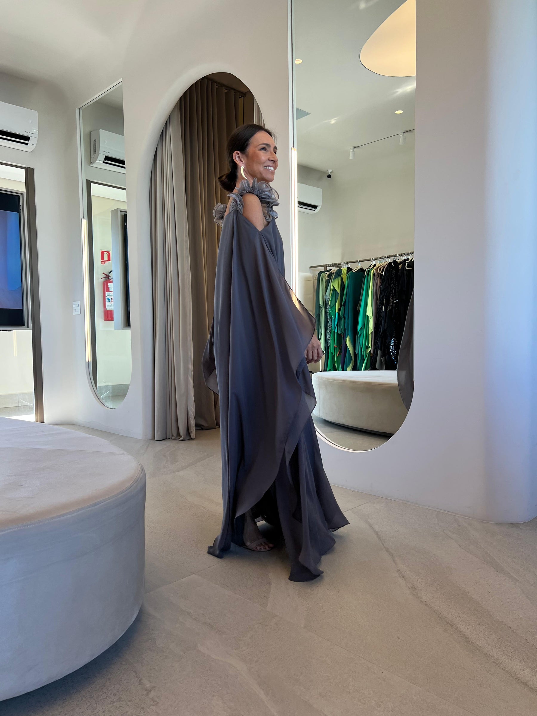 Vestido Raíssa Cinza