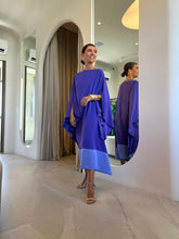 Kaftan Simplice Barrado Dois Tons de Lavanda