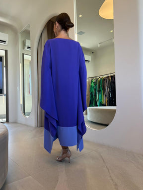 Kaftan Simplice Barrado Dois Tons de Lavanda