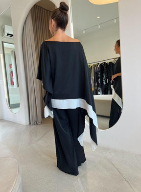 Conjunto Celeste Preto e Branco