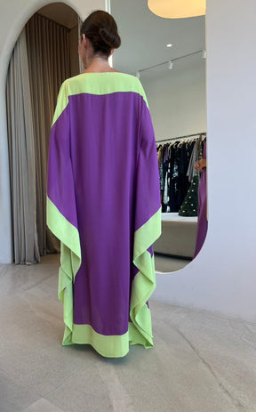 Kaftan Bordas Roxo e Amarelo