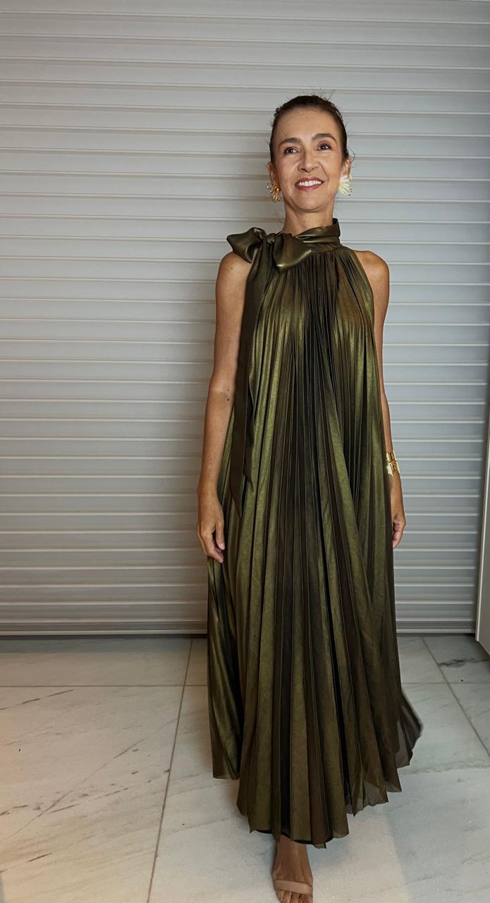 Vestido Alessandra Plissado