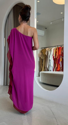 Vestido Luíza Rosa e Vermelho