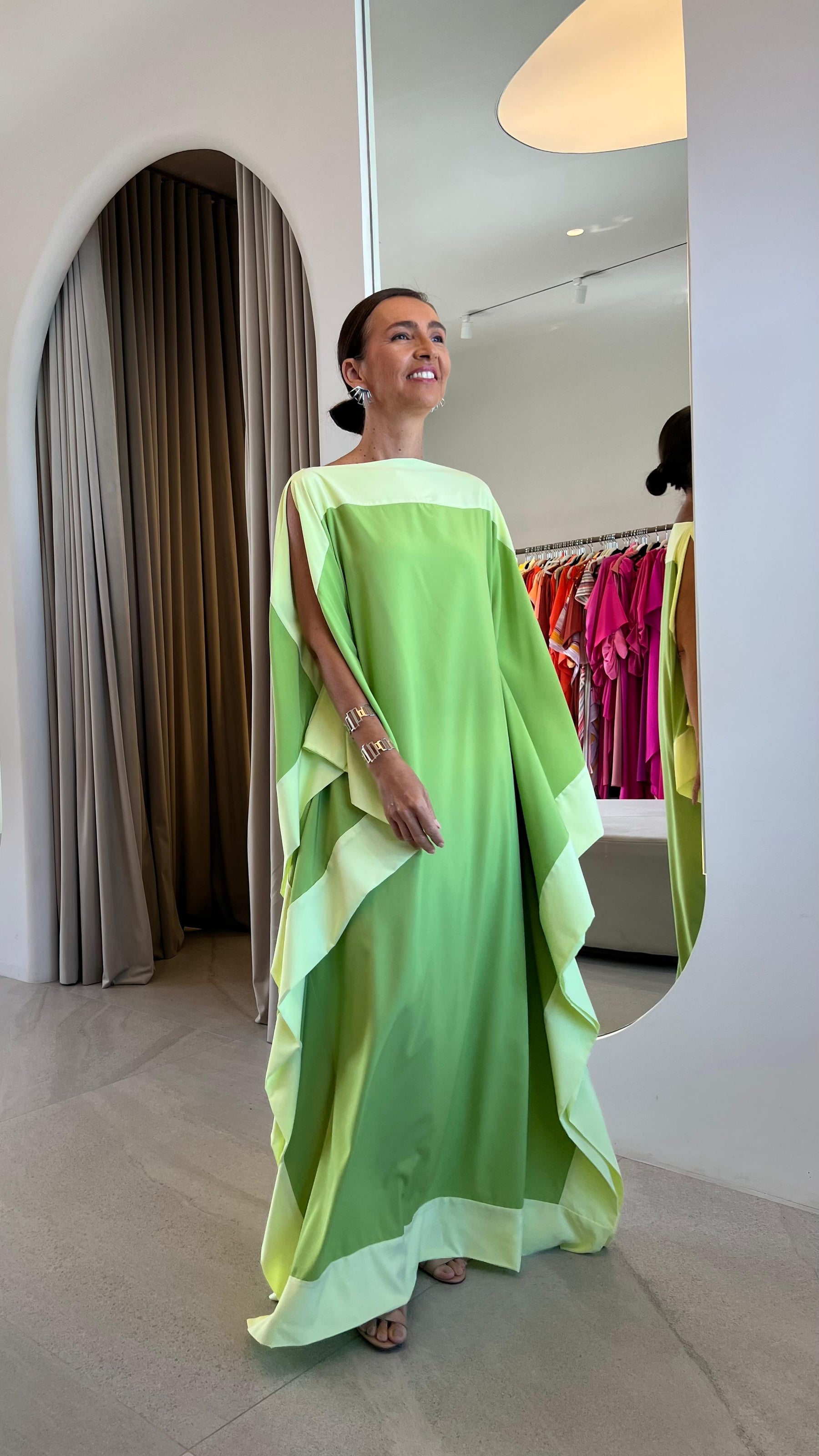 Kaftan Bordas Verde Pistache