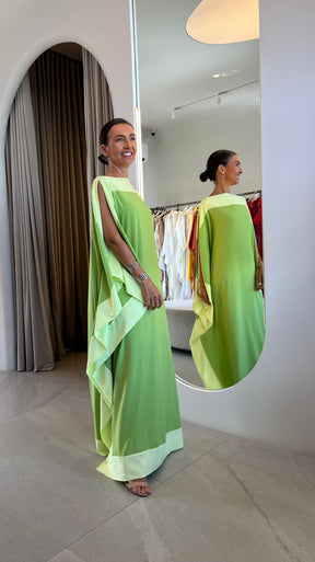 Kaftan Bordas Verde Pistache
