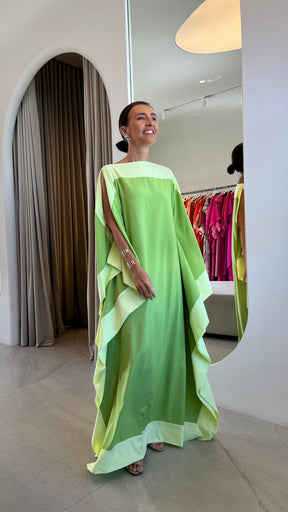 Kaftan Bordas Verde Pistache