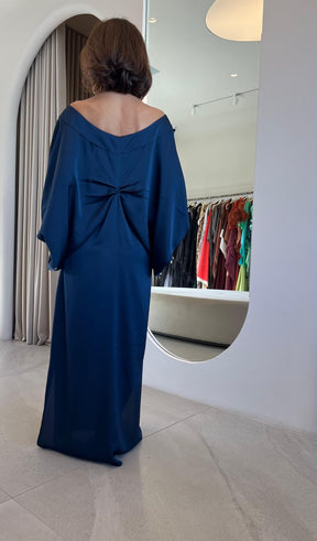 Kaftan Bufante Ombro a Ombro com Drapeado