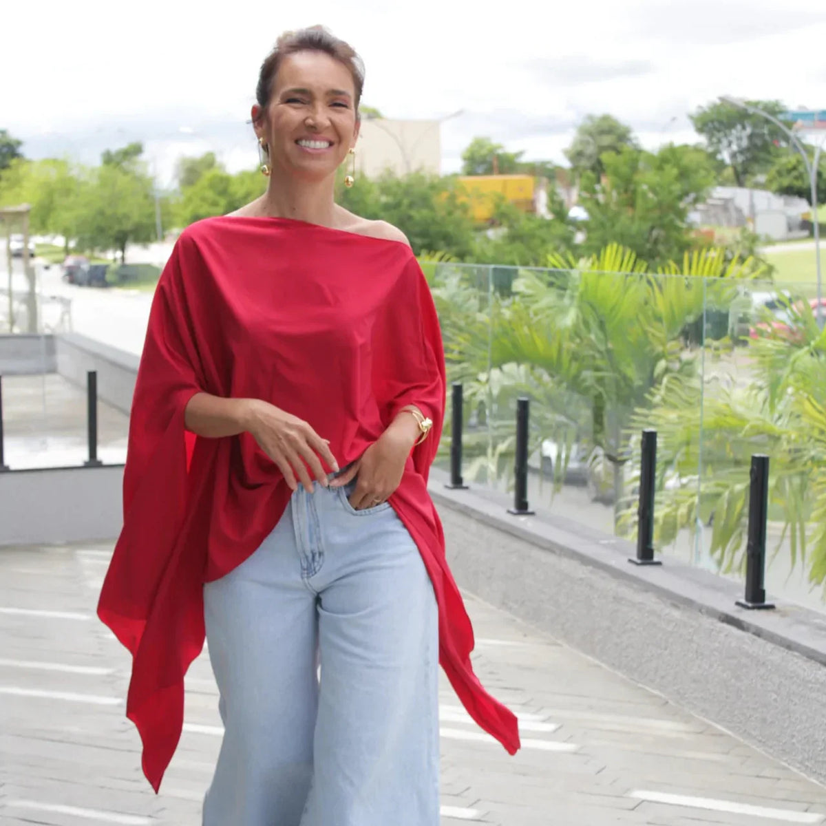 Blusa Assimétrica Vermelha